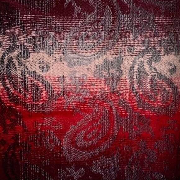 Steve Madden Red Ombre Paisley Muffler Scarf One Size NWT - Picture 2 of 5